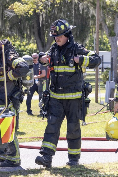 Sumter County Firefighter Operating at a Recent RV Fire in Wildwood, FL on 9/24/25.