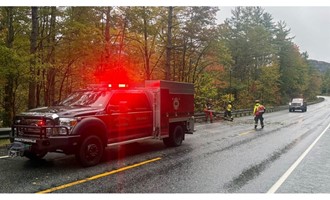 Proctorsville Firefighters Clear Fallen Tree From VT Route 103