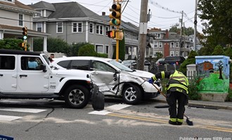 One Transported from 2-Car Crash in Waltham