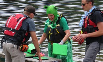 Port Jervis Special Operations Squad assists with cardboard boat river event