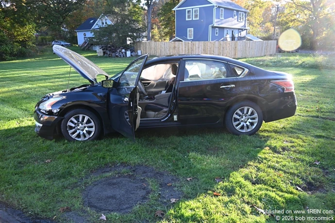 Two vehicle MVA veh strikes pole injuries