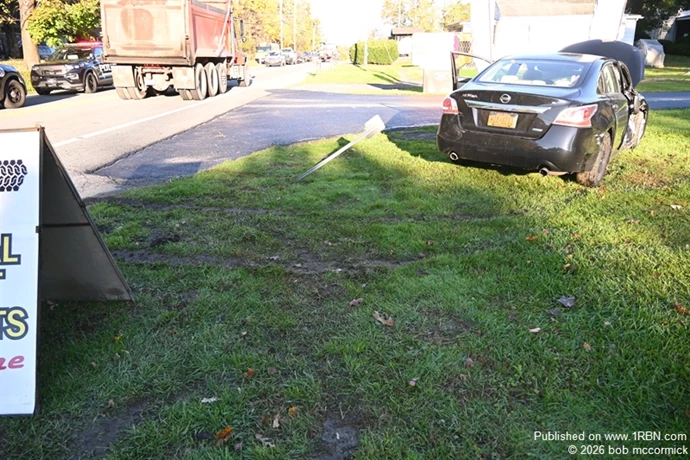 Two vehicle MVA veh strikes pole injuries