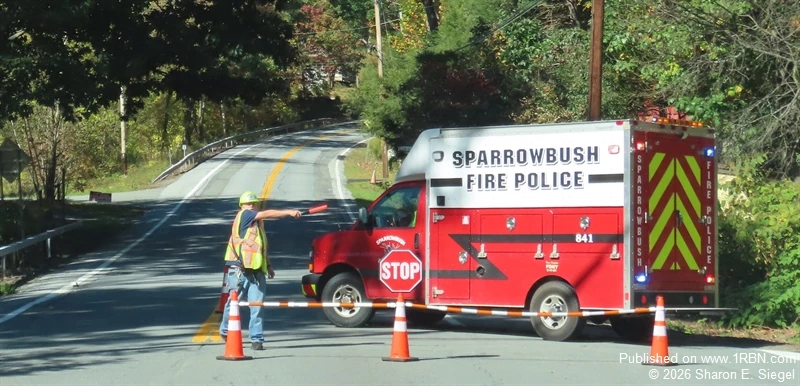 Sparrowbush Engine Company Fire Police assisted with traffic and in closing the Hawks Nest for a high angle rescue this month.