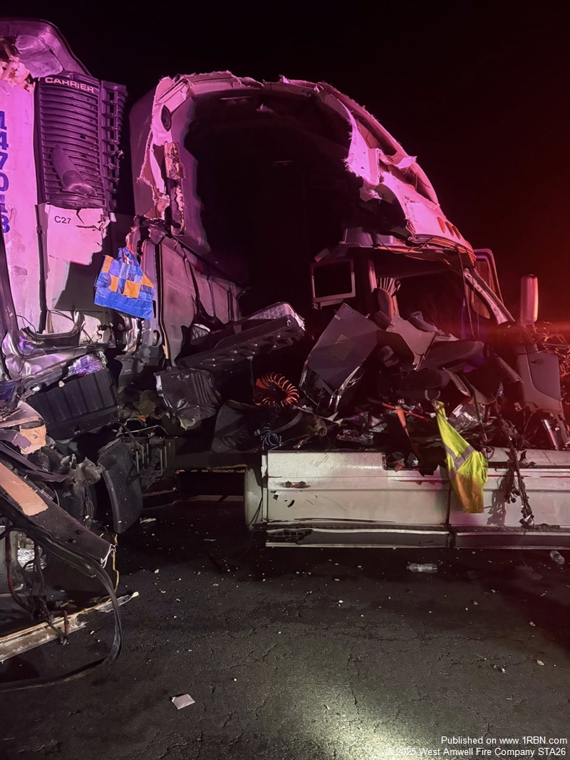 Early-Morning Rollover Involving Two Tractor Trailers in West Amwell