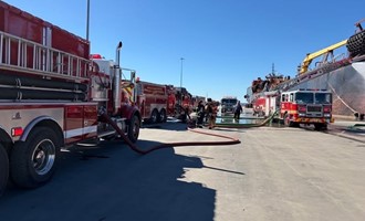Harrisonville Tender 36-14 Assists at Paulsboro Vessel Fire