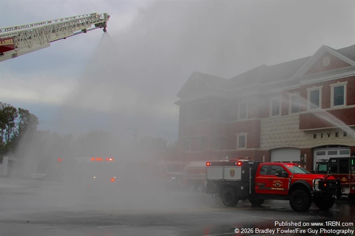 Brush 6-2-4 & Engine 6-2-14 being wetdown.