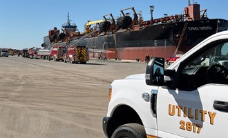 Foam Task Force Units Stage During Paulsboro Shipboard Fire