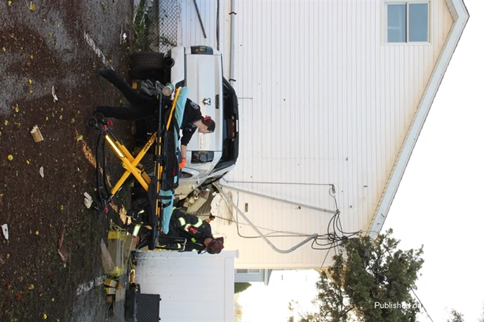 Vehicle penetrated deep into the house