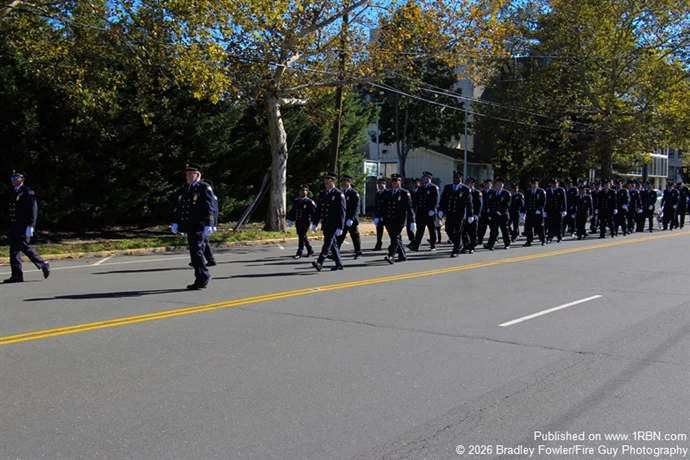 Great Neck Alert Fire Company members marching 