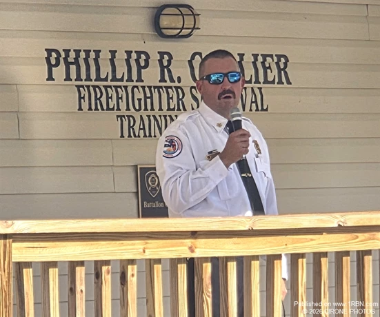 Chief Joe Falcone addresses the audience.
