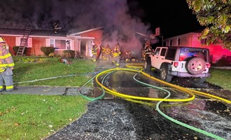 Irondequoit and Point Pleasant Firefighters Team Up to Suppress Garage and House Blaze