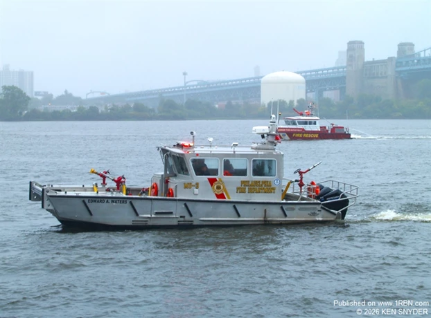 Pumping Display on the Delaware River was put on by Philadelphia and Camden Fire Boats.