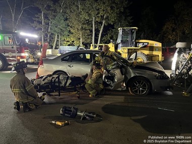 Boylston Firefighters Sharpen Vehicle Extrication Skills in Mock Crash Drill.