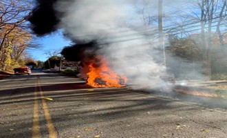 Morning Blaze on Underhill Avenue: Yorktown Heights Crews Contain Well-Involved Vehicle