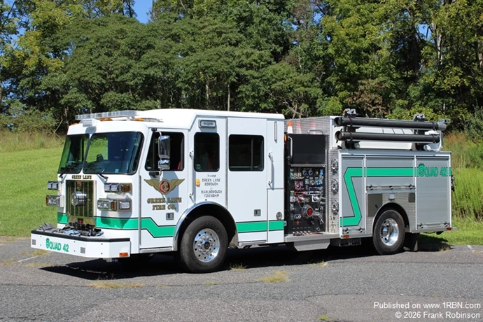 Green Lane Fire Company operates a 2017 Sutphen 1750/1000 as Squad 42.