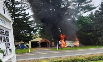 Shed Fire on Route 26 Brings 22 Firefighters Into Action