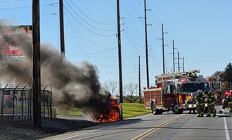 Lower Macungie Firefighters Respond to Fully Involved Vehicle Fire on Buckeye Road