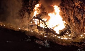 North Hudson Firefighters Extinguish Vehicle Fire on I-87