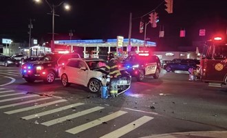 LBFD Clears Debris Following Two-Car Collision on Long Beach Blvd.