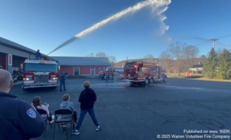 Warren Firefighters Join Kent for New Apparatus Wet-Down