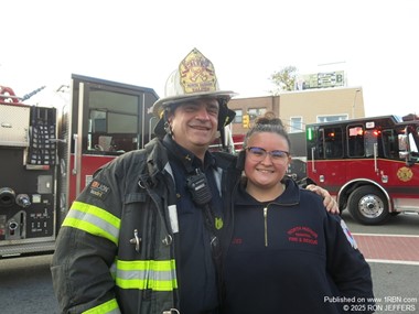 North Hudson acting Deputy Chief Moises Valdes & daughter, Maya