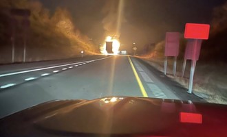 Indiana Firefighters Knock Down Early-Morning Tractor-Trailer Fir.