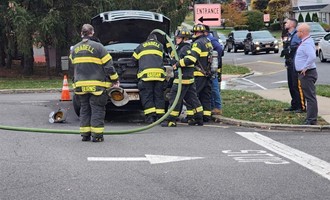 Oradell Firefighters Handle Vehicle Fire Outside Local High School