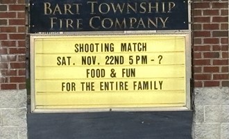 Bart Township Fire Company Announces One Week Until Annual Shooting Match