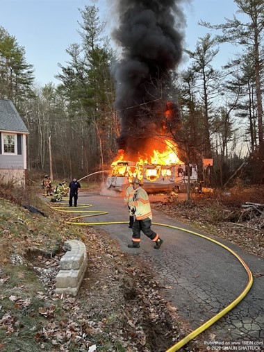 RV Fire in Pepperell
