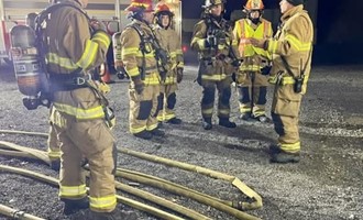 Weisenberg Crews Drill on Back-Porch Fire Attack in Townhome Layout.