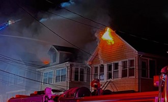 Engine 63 Works Interior Line at Roselle Multi-Residence Fire