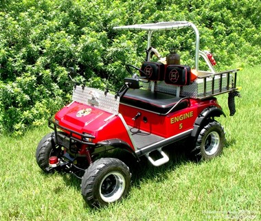 1988 CLUB CAR FIRE GOLF CART