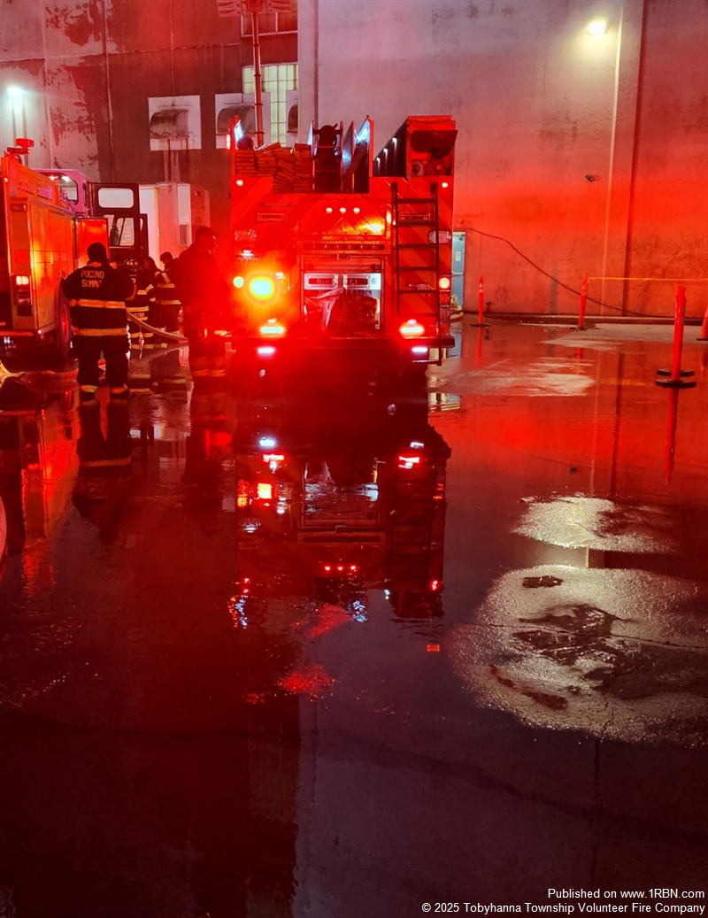 Fire Search Tobyhanna Township Crews Assist at Commercial Structure Fire.