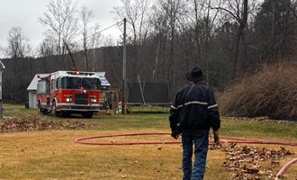 Saxton Crews Contain Carbon Township Brush Fire Along Creek Line