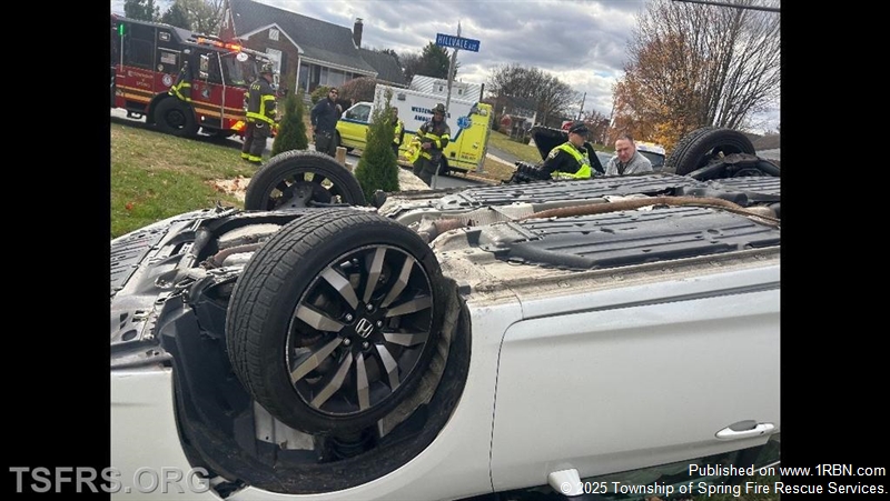 Vehicle Rollover Sends One Patient to Hospital on Hillvale Avenue