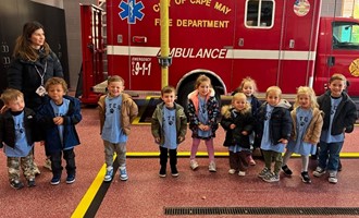 Students explore fire trucks and station