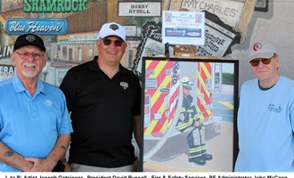 FIRE & SAFETY SERVICES SUPPORT BURN FOUNDATION & ARTIST WITH FUNDRAISER