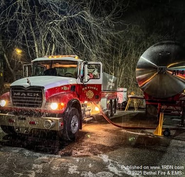 Bethel Tanker Strike Team Delivers Water to Waterbury Hospital