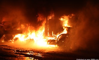 Fully Involved Tractor-Trailer Fire in Coram