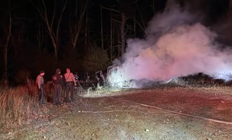 Thompson Crews Handle Cold-Weather Vehicle Fire in Quaddick