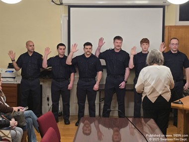 Swansea Fire Department Pins Six New Firefighters