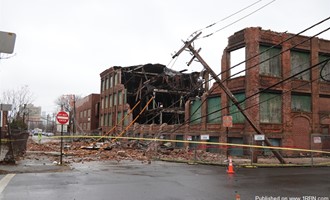 Vacant Factory Collapses in High Winds