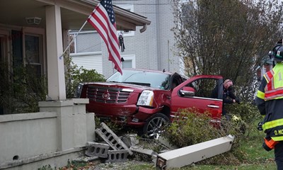 SUV Hits Building in Orefield