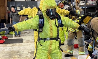 Firefighters Train on Hazardous Materials Decontamination