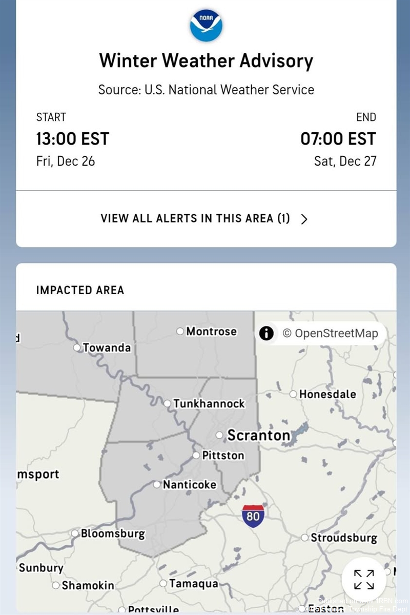 Winter Weather Advisory Issued for Northeast Pennsylvania Through ...