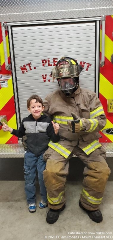 Grandson Visits the Station