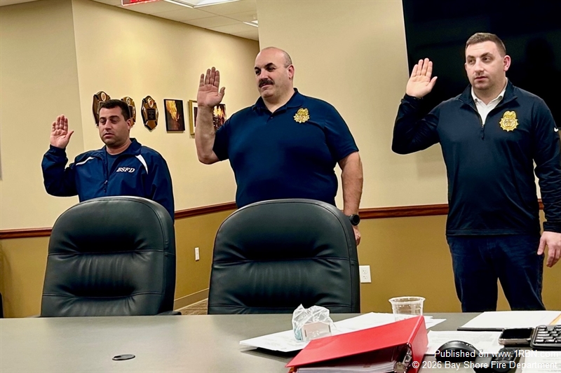 Bay Shore Fire Department Swears In Chiefs for the New Year