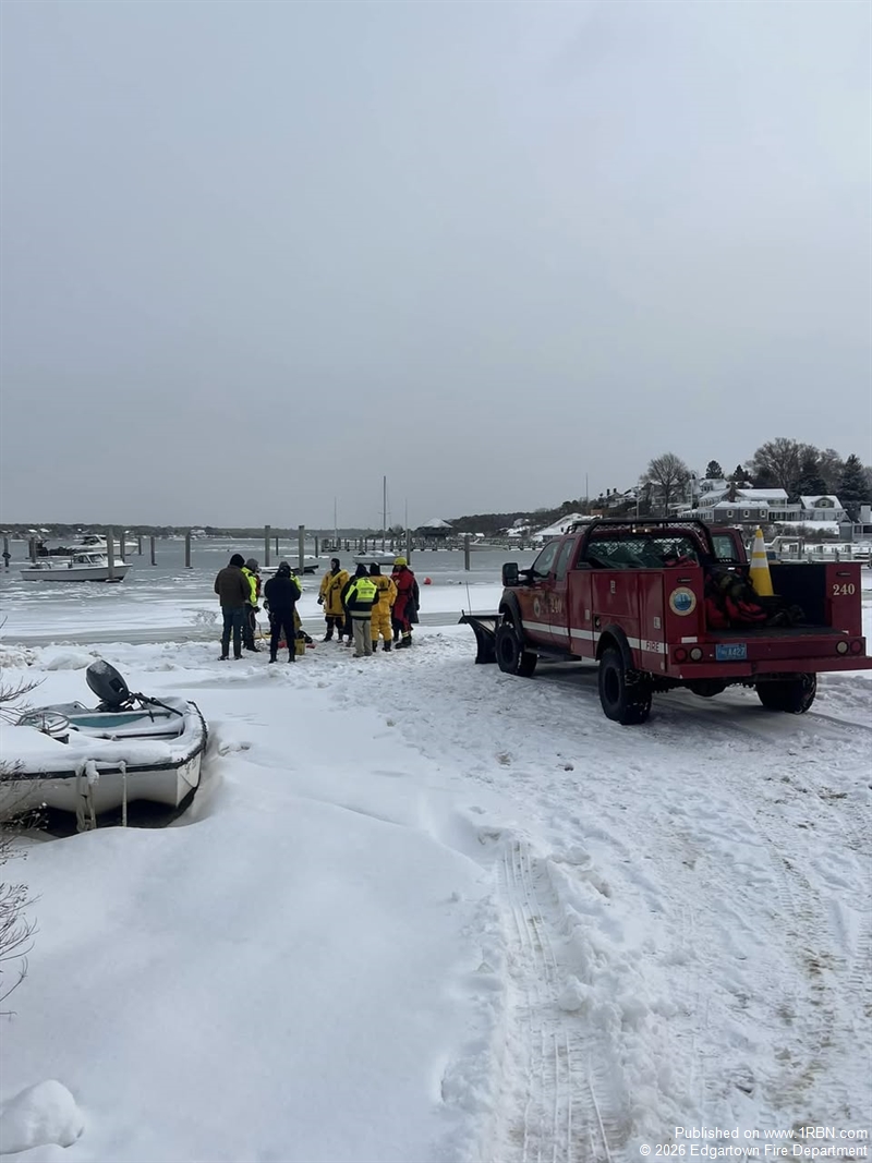 Edgartown Fire Department Conducts Ice Rescue Drill Amid Winter Safety Concerns
