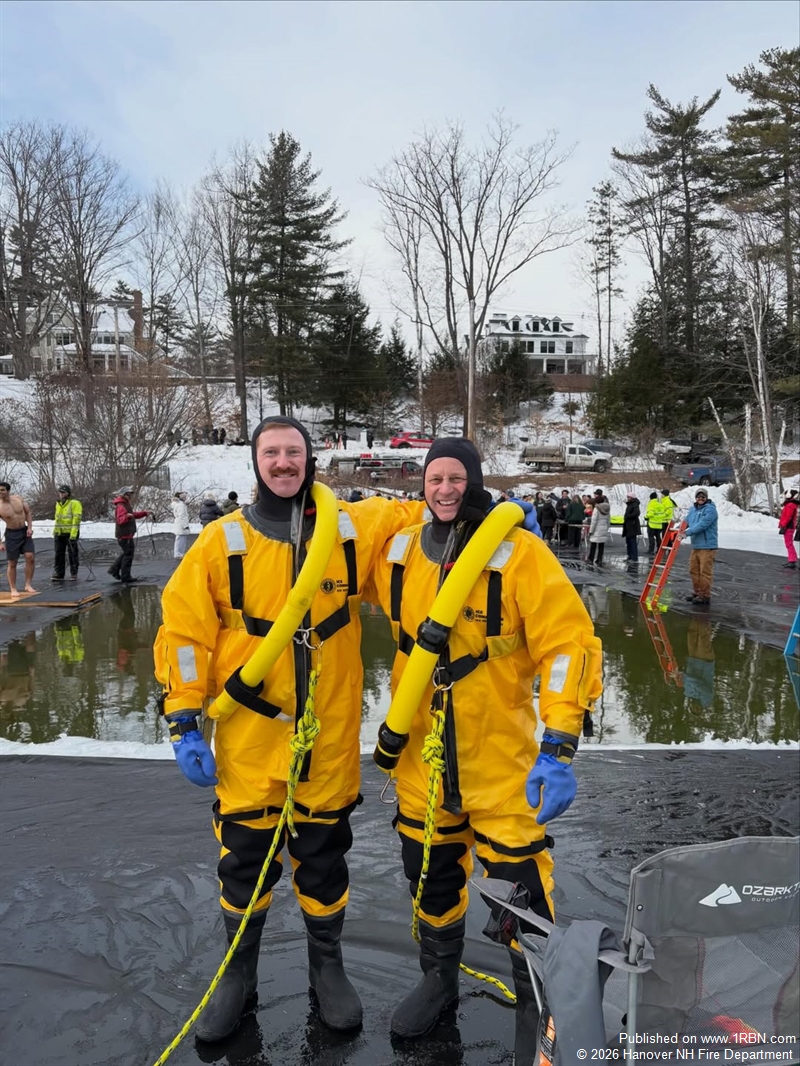 Hanover Fire Department Supports Dartmouth College Polar Bear Plunge
