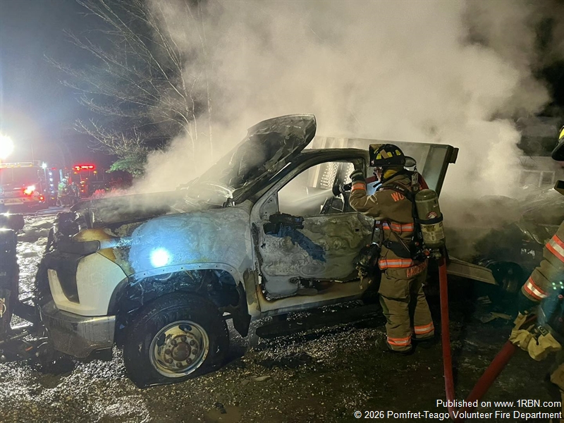 Truck Fire Near Structure Quickly Contained on Route 12